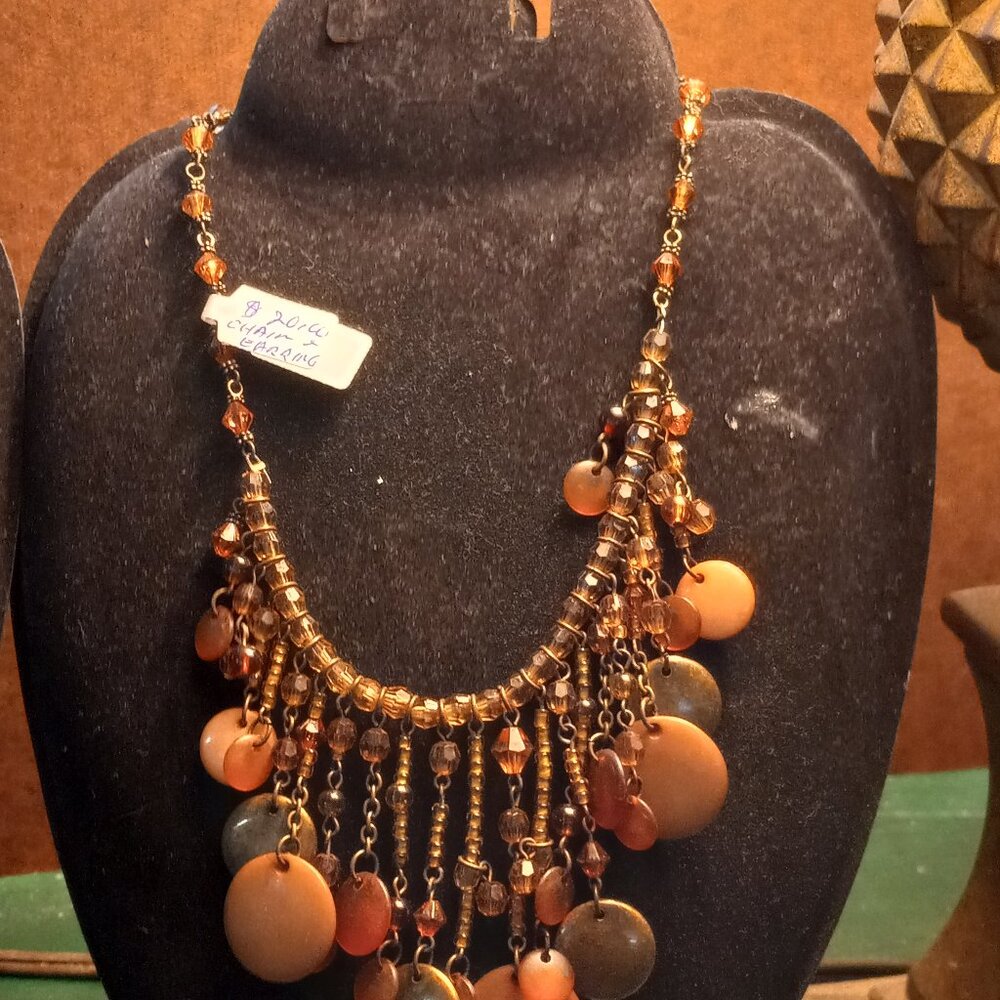 Vintage Costume Necklace and Earring combo Set